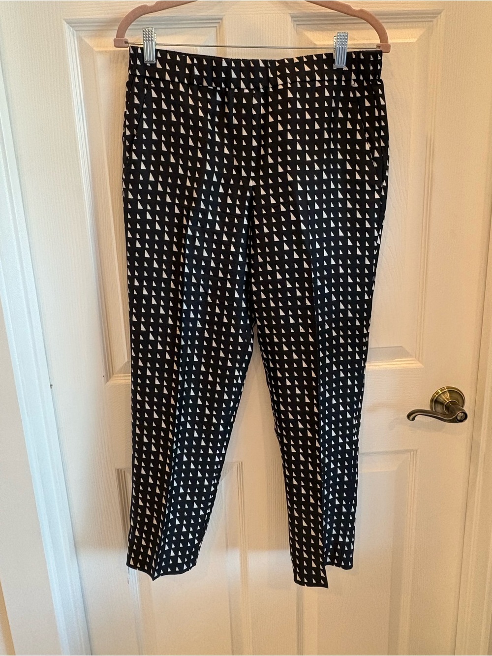 Theory Black & White Straight Leg Pants